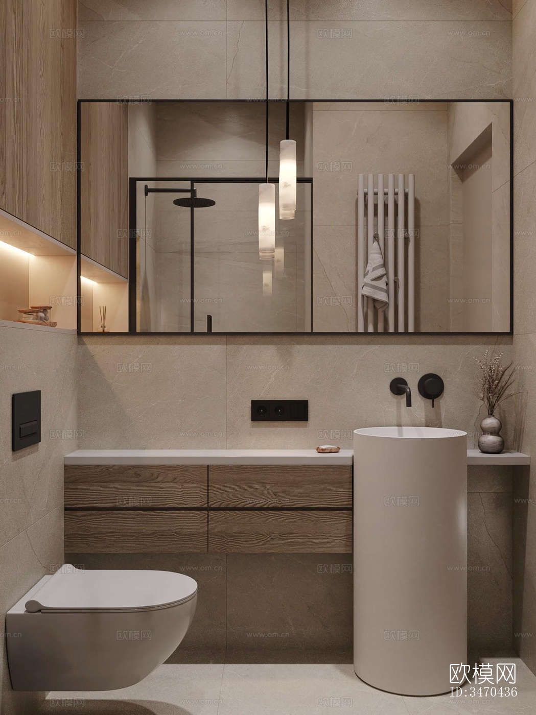 现代平层效果图下载（渲染图3）