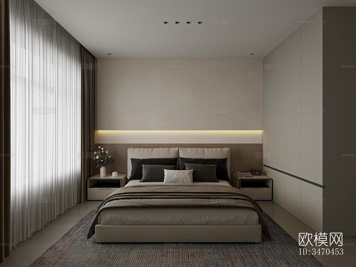 现代平层效果图下载（渲染图11）