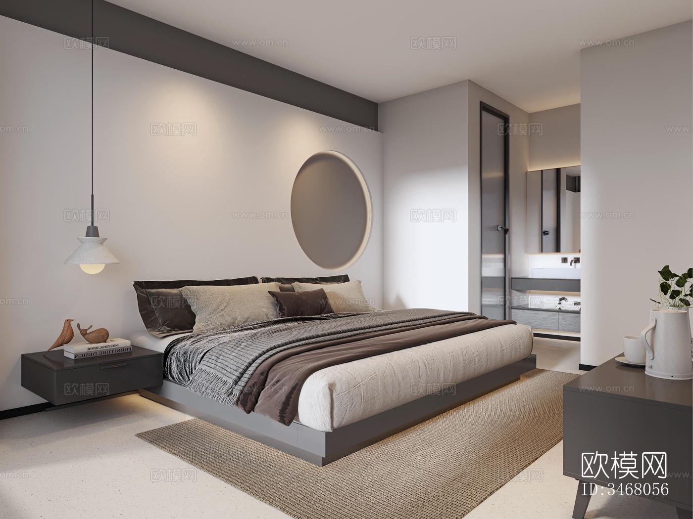 现代大平层效果图下载（渲染图7）