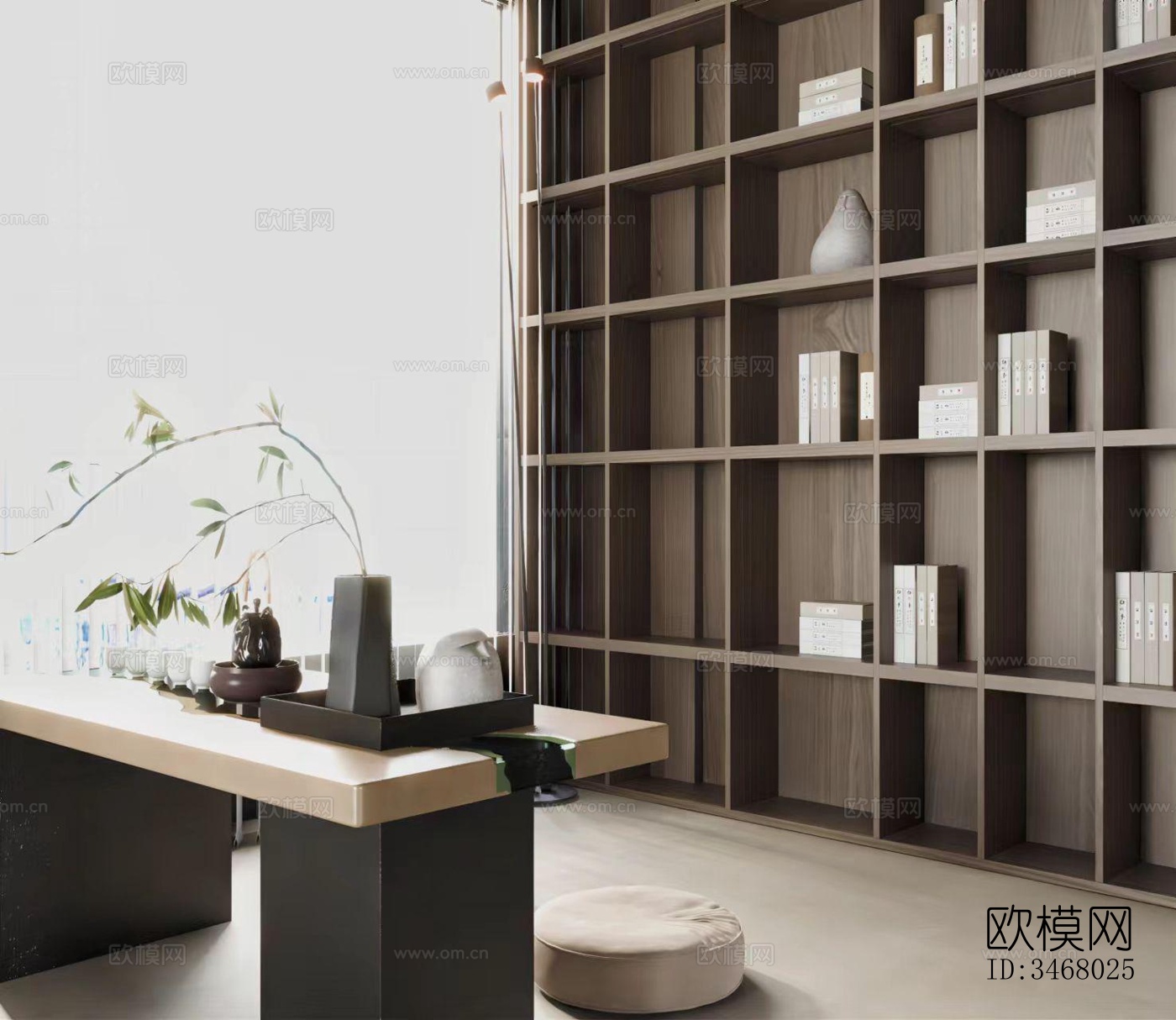 现代大平层效果图下载（渲染图2）