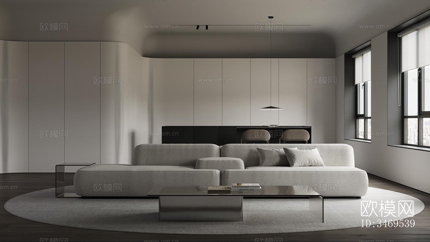 现代平层效果图下载（渲染图1）