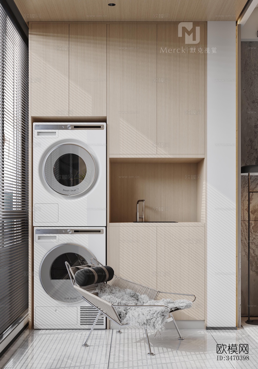 现代平层效果图下载（渲染图4）