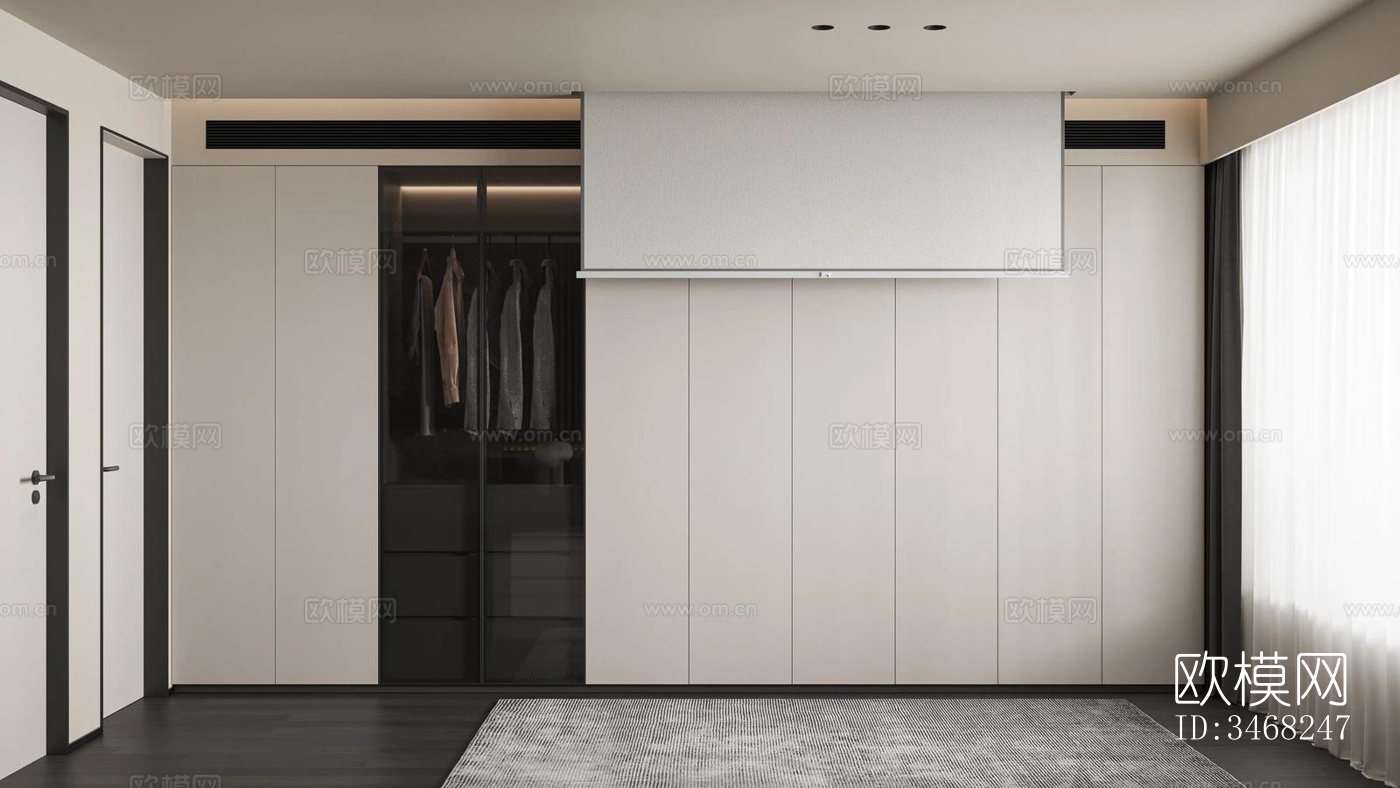 现代大平层效果图下载（渲染图6）