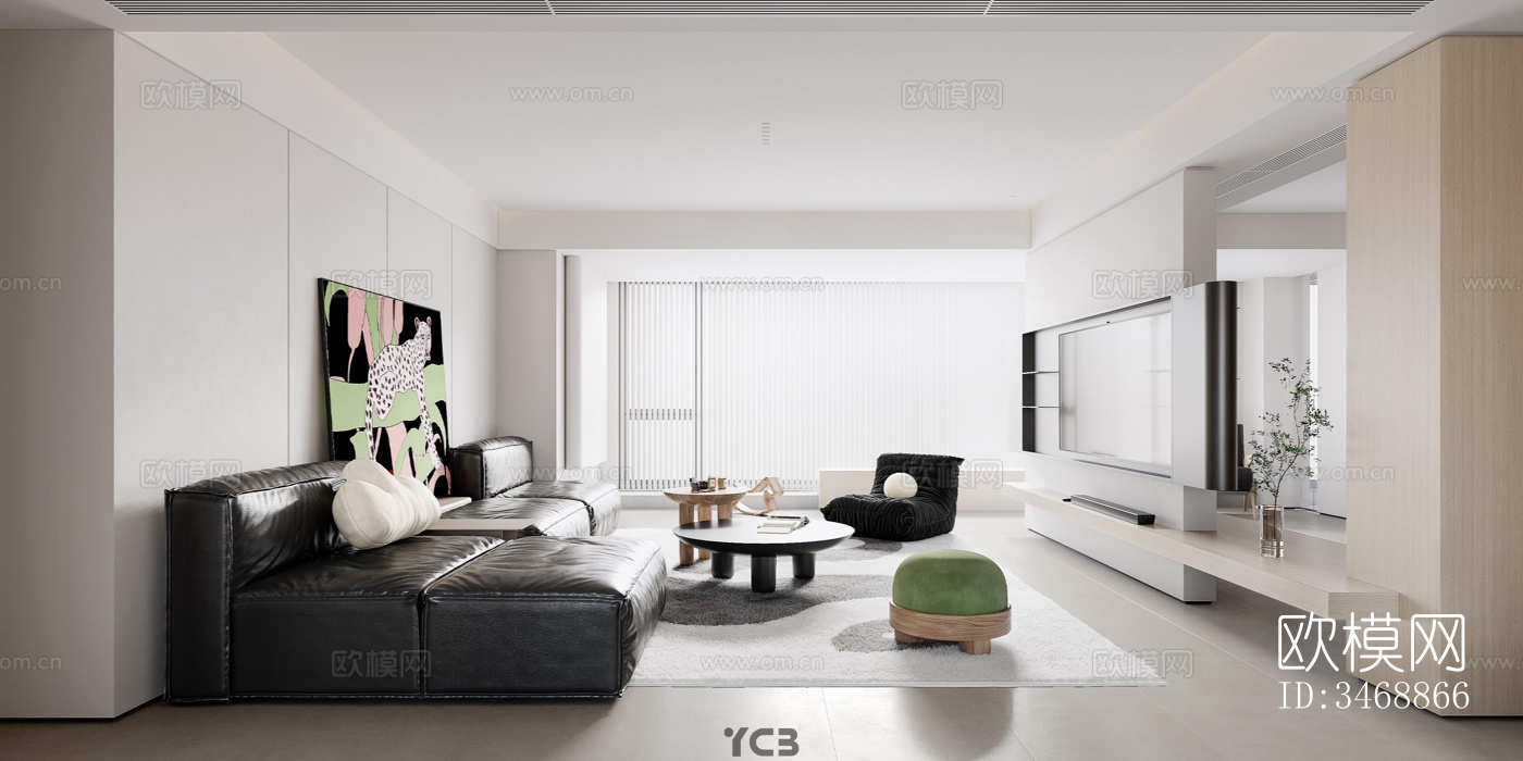 现代平层效果图下载（渲染图5）