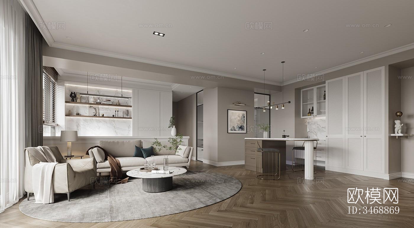 现代平层效果图下载（渲染图2）