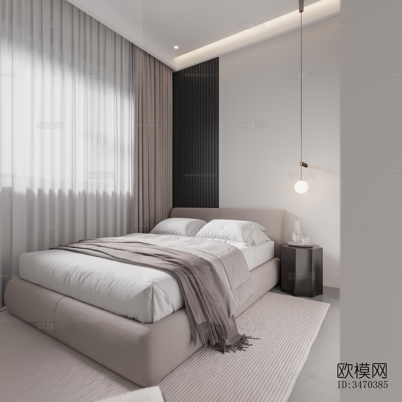 现代平层效果图下载（渲染图14）