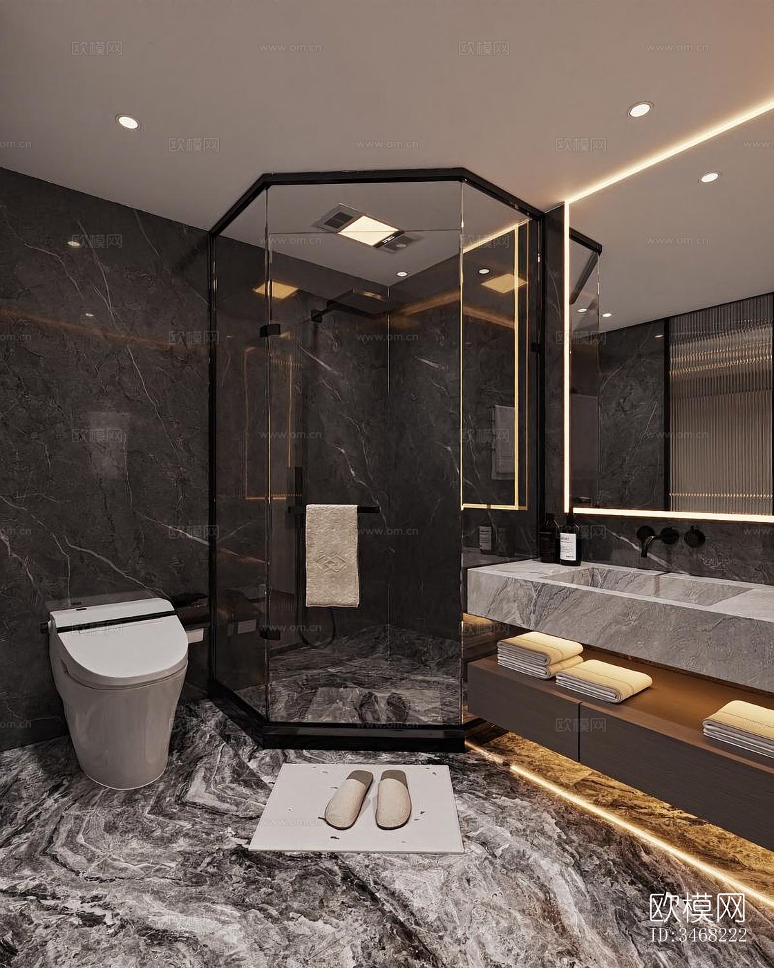 现代大平层效果图下载（渲染图9）