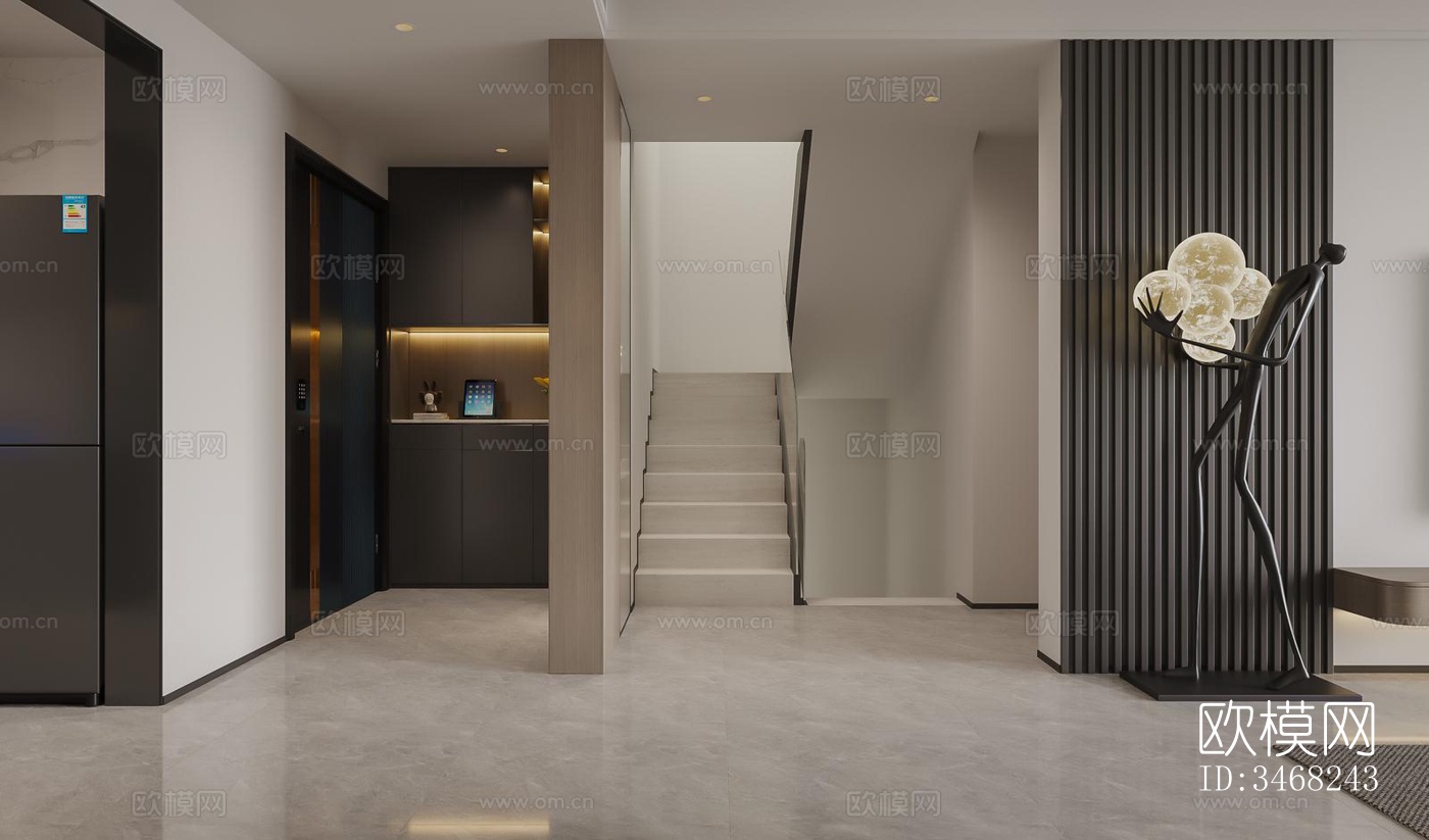 现代大平层效果图下载（渲染图4）