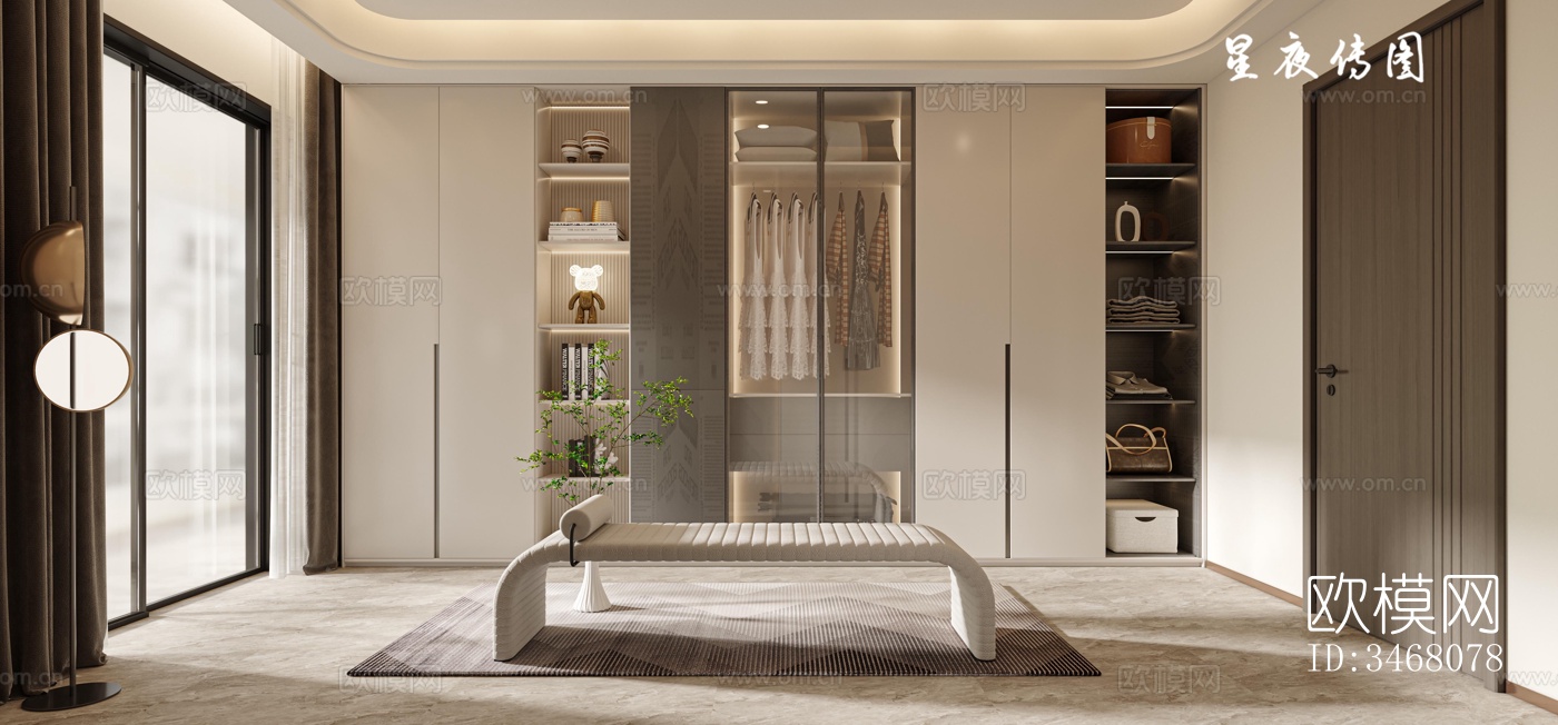 现代大平层效果图下载（渲染图5）