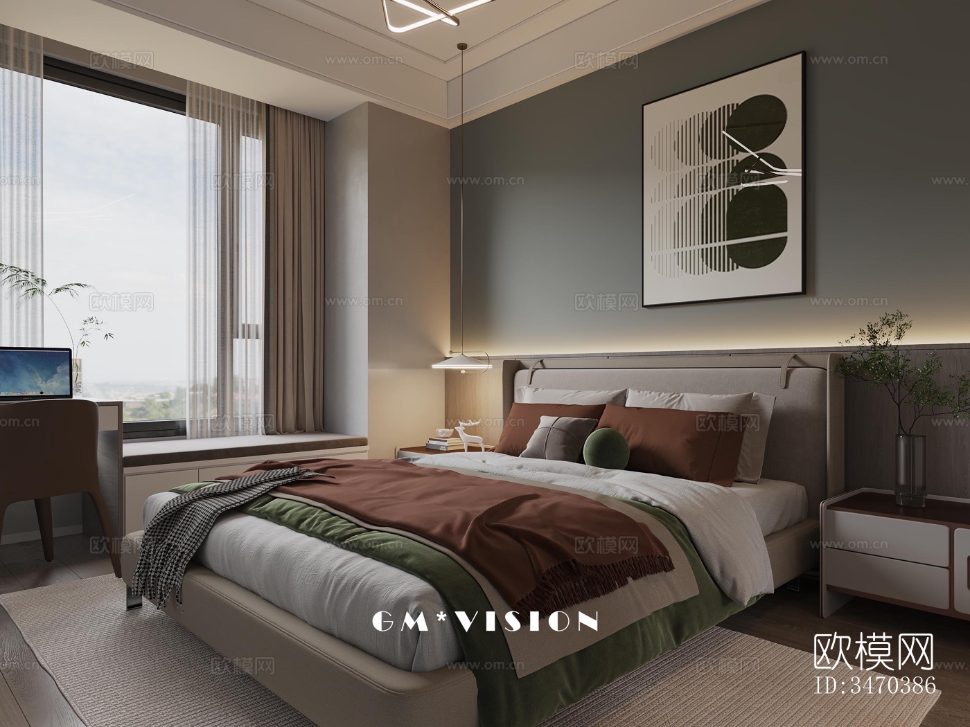 现代平层效果图下载（渲染图14）