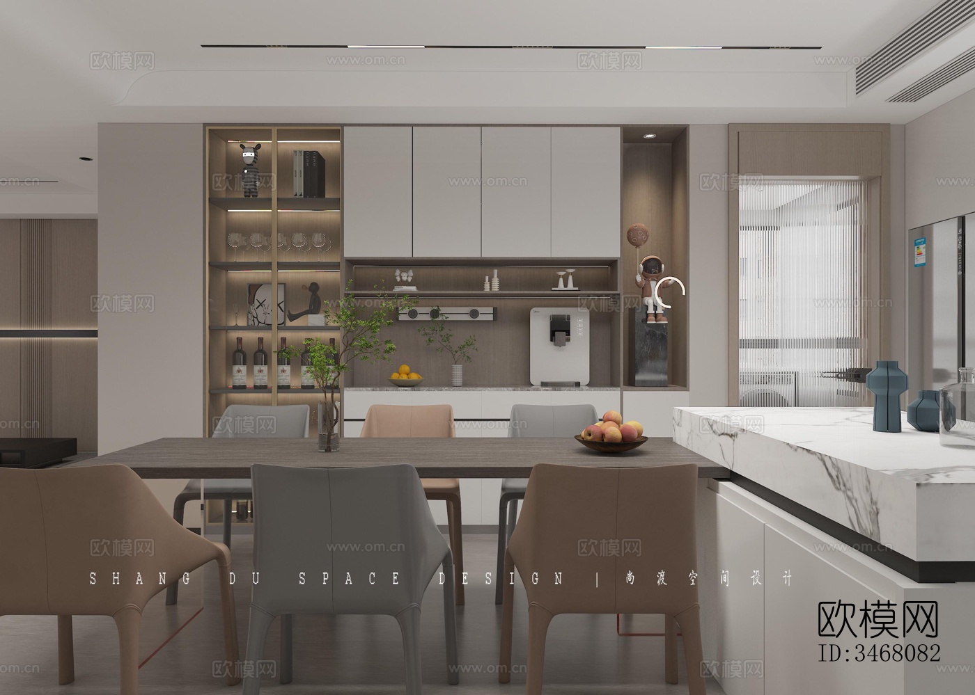 现代大平层效果图下载（渲染图12）