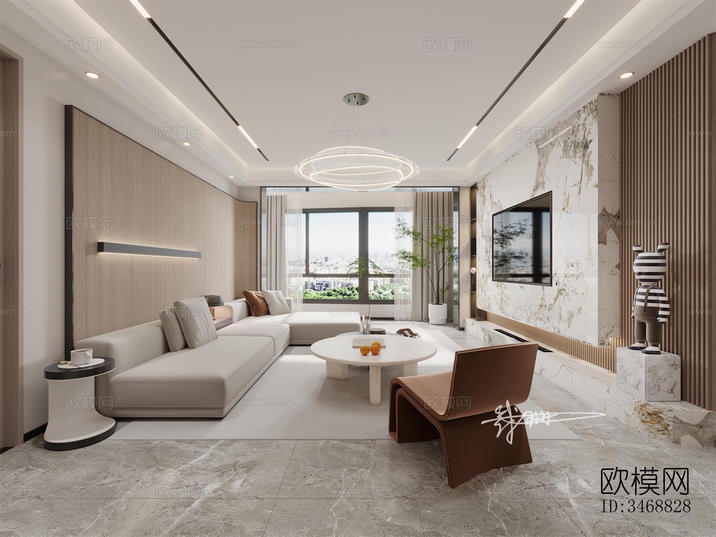 现代平层效果图下载（渲染图2）