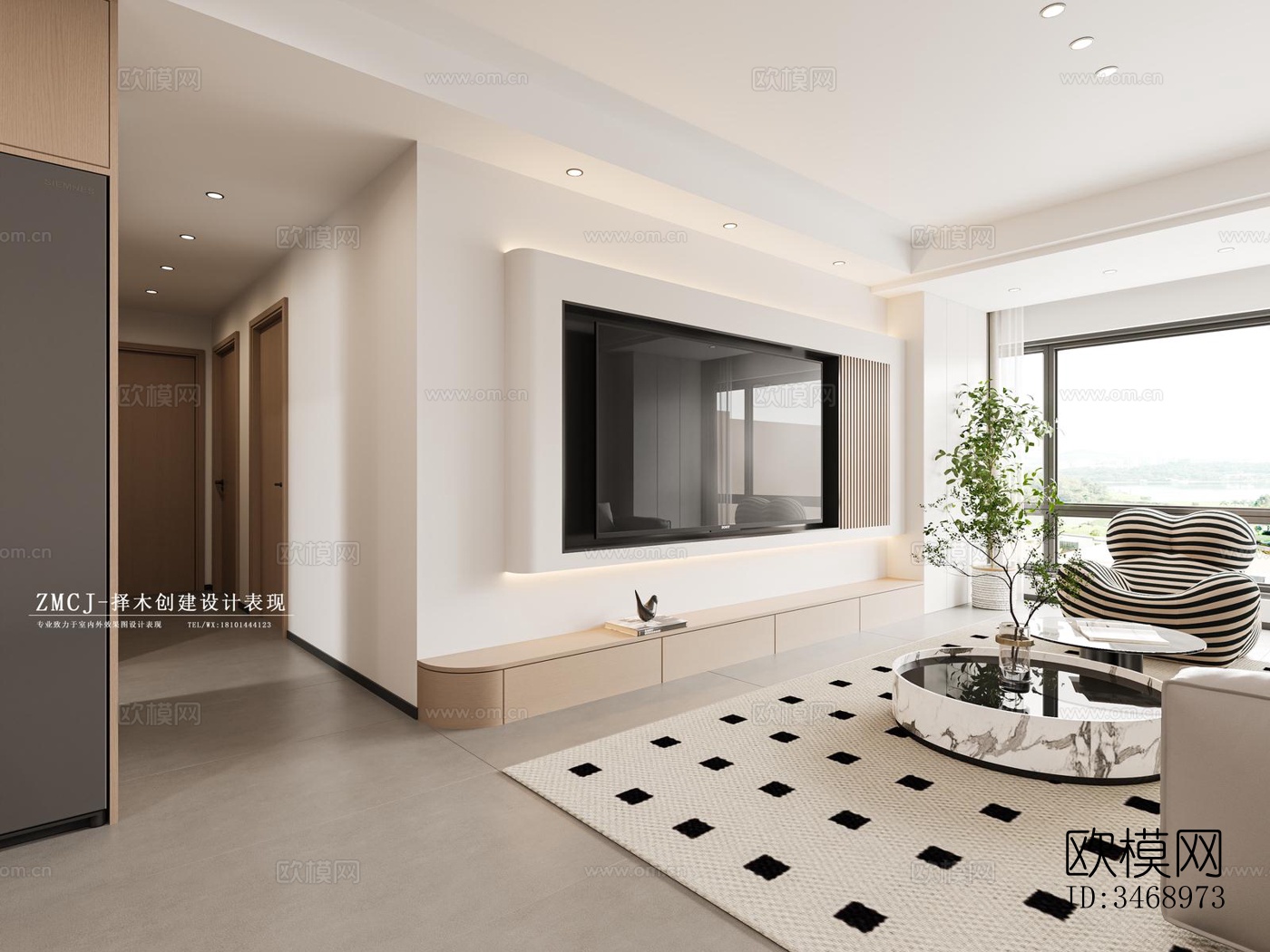 现代平层效果图下载（渲染图2）