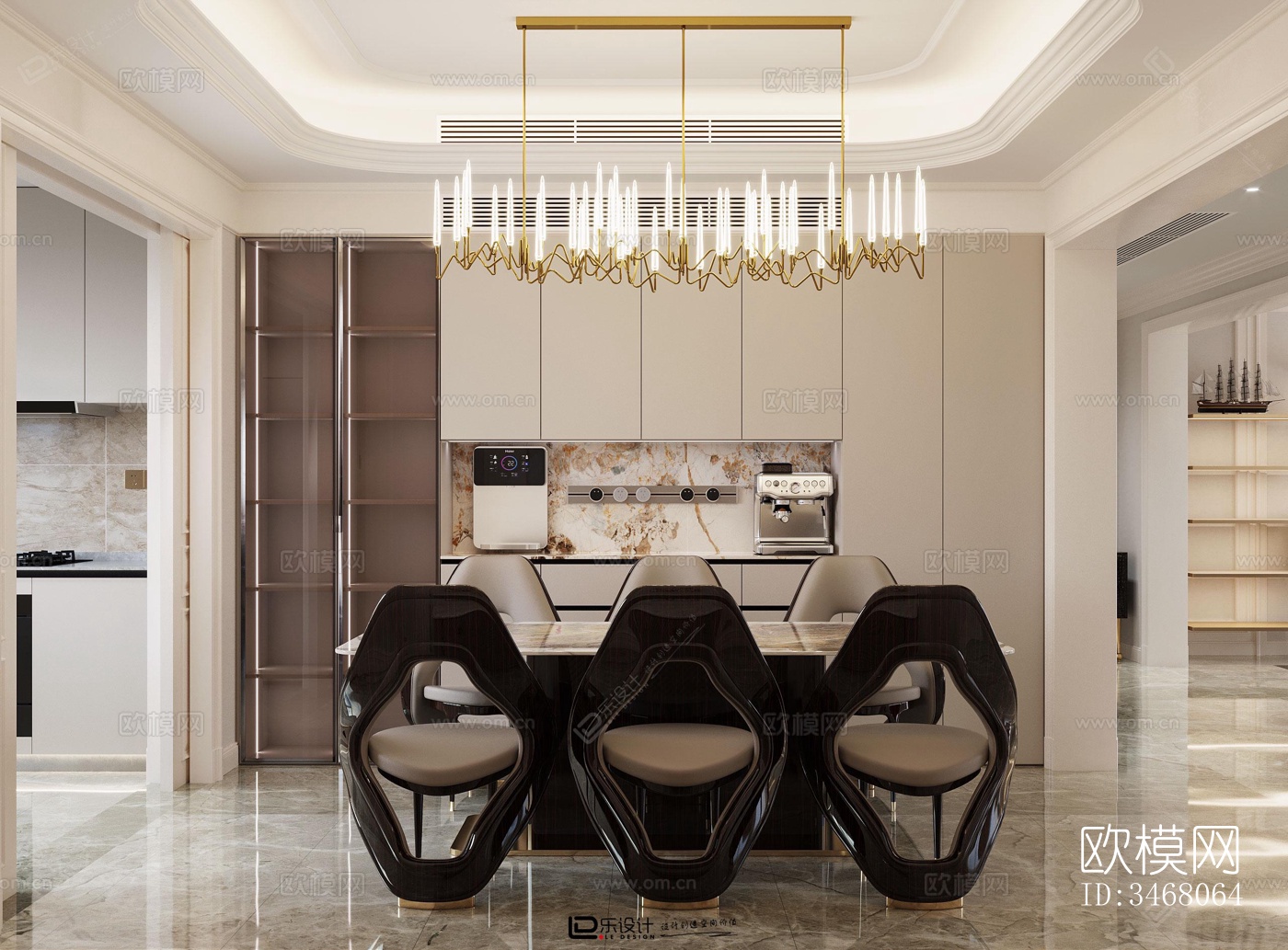 现代大平层效果图下载（渲染图10）