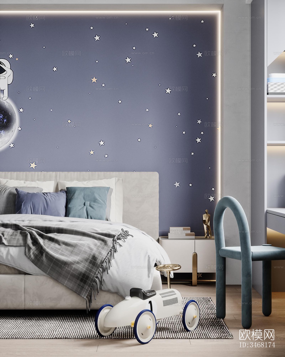 现代大平层效果图下载（渲染图2）