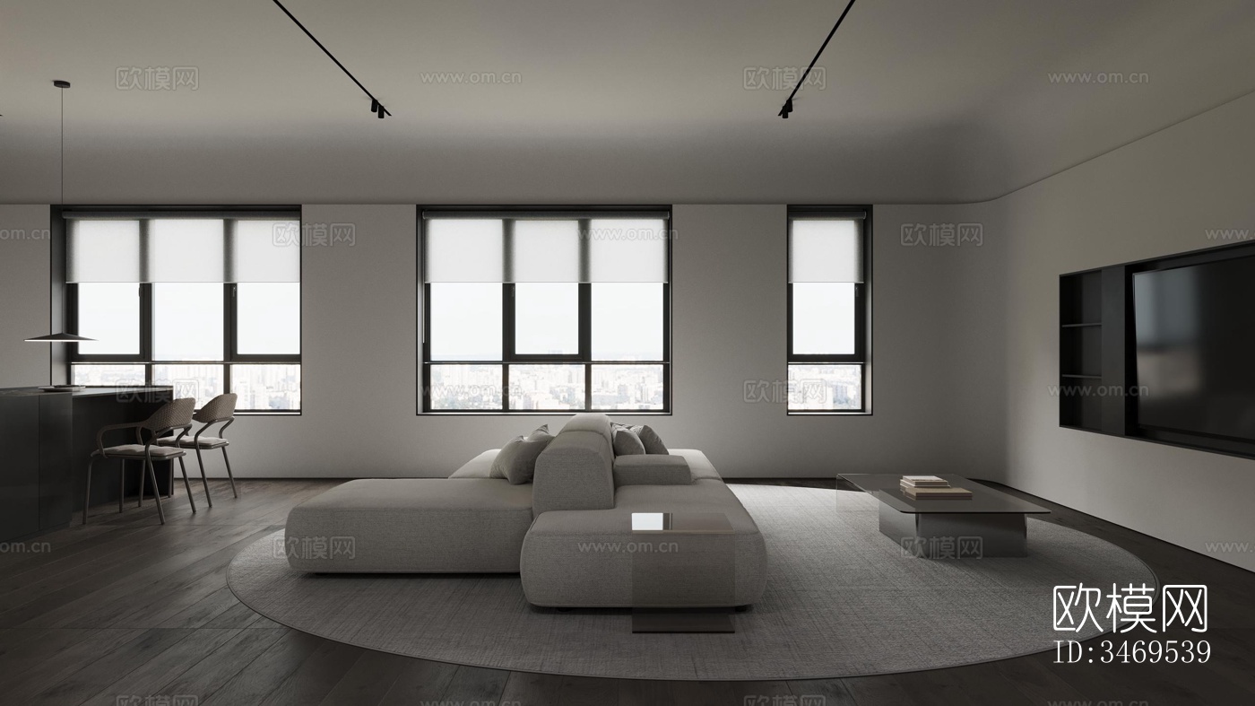 现代平层效果图下载（渲染图12）