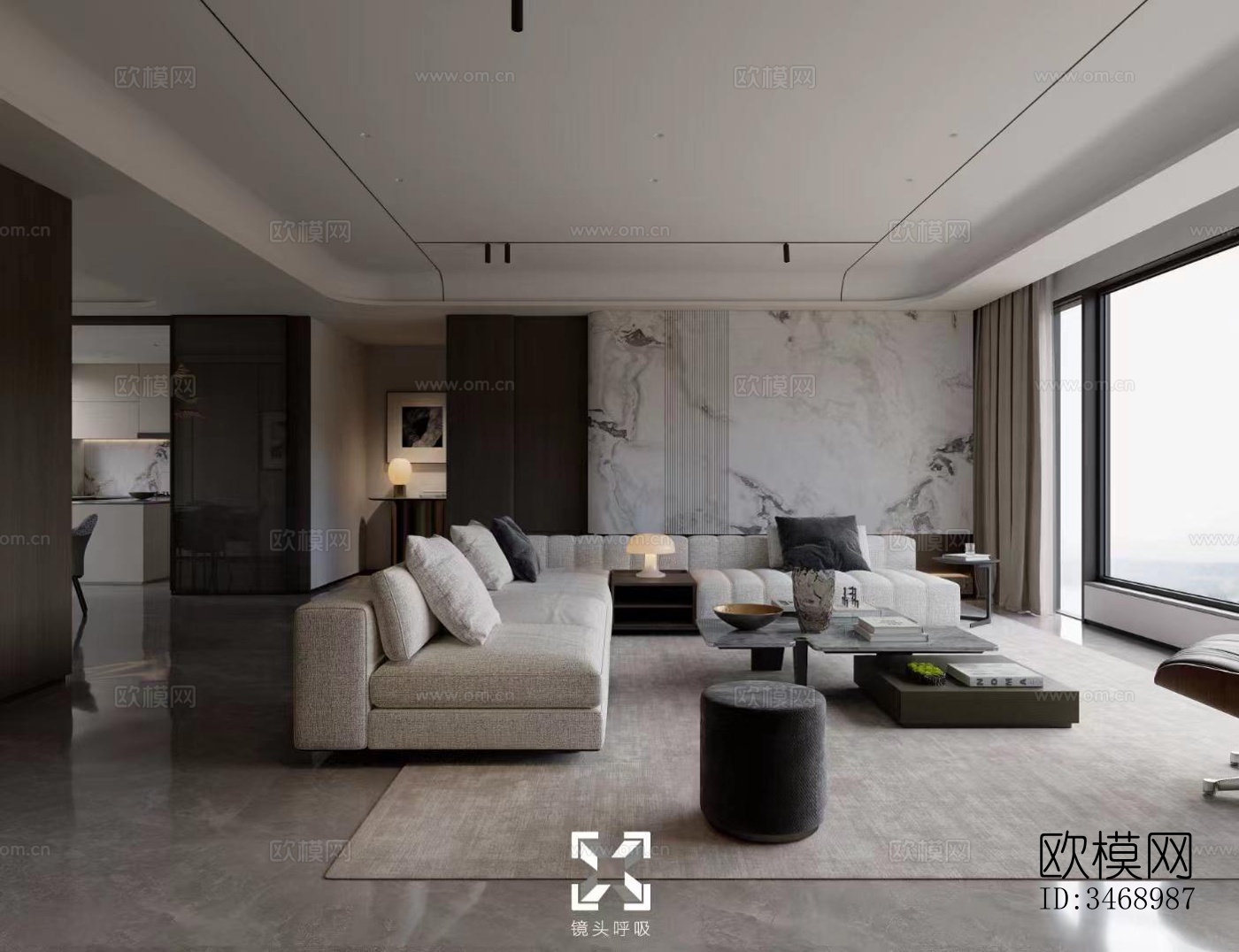 现代平层效果图下载（渲染图4）