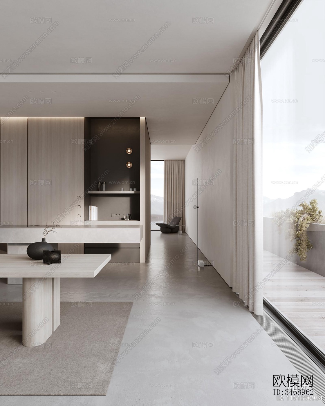 现代平层效果图下载（渲染图7）