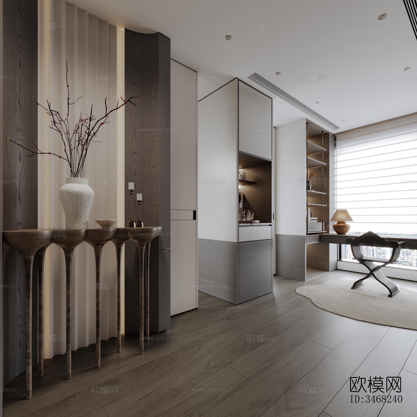 现代大平层效果图下载（渲染图17）