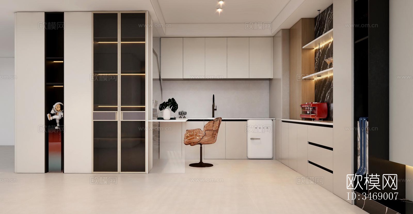 现代平层效果图下载（渲染图2）