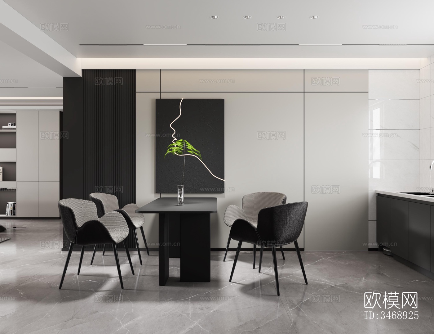 现代平层效果图下载（渲染图7）