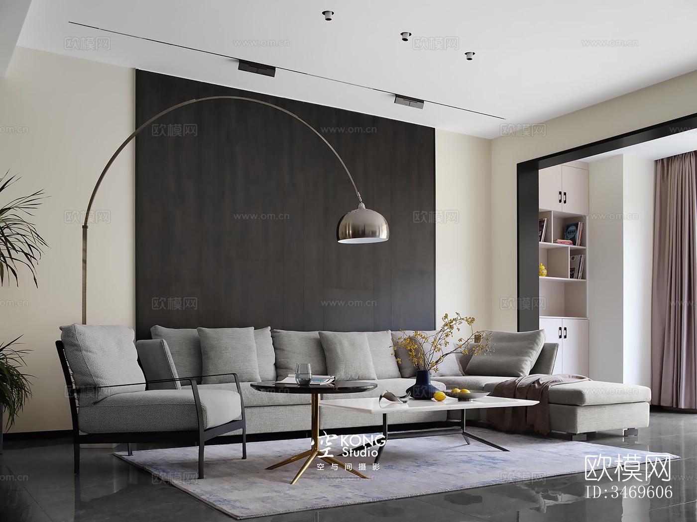 现代平层效果图下载（渲染图16）