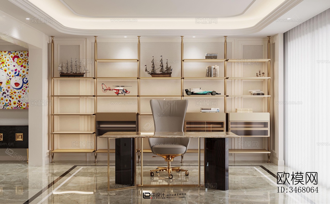 现代大平层效果图下载（渲染图7）