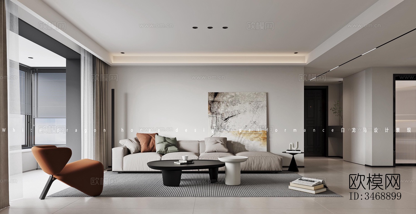 现代平层效果图下载（渲染图6）