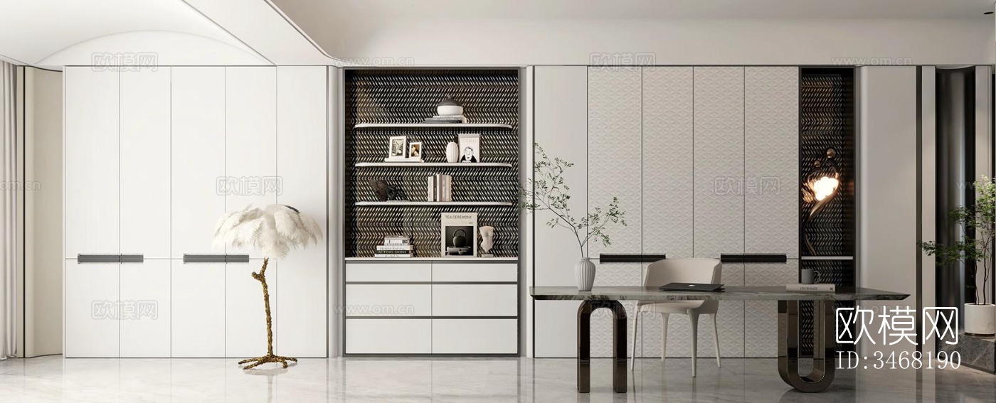 现代大平层效果图下载（渲染图5）