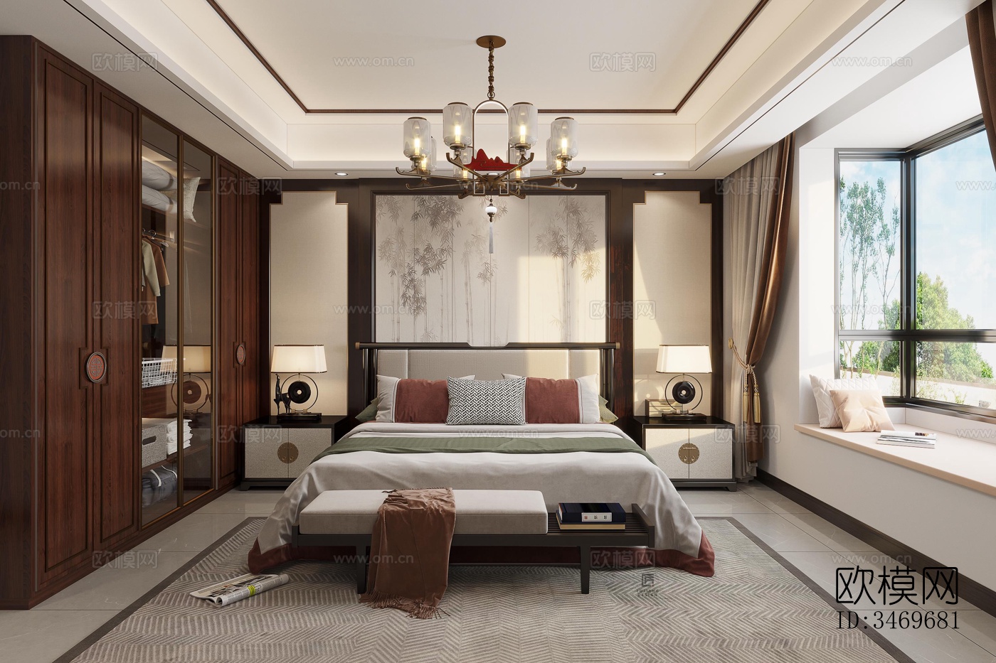 现代平层效果图下载（渲染图7）