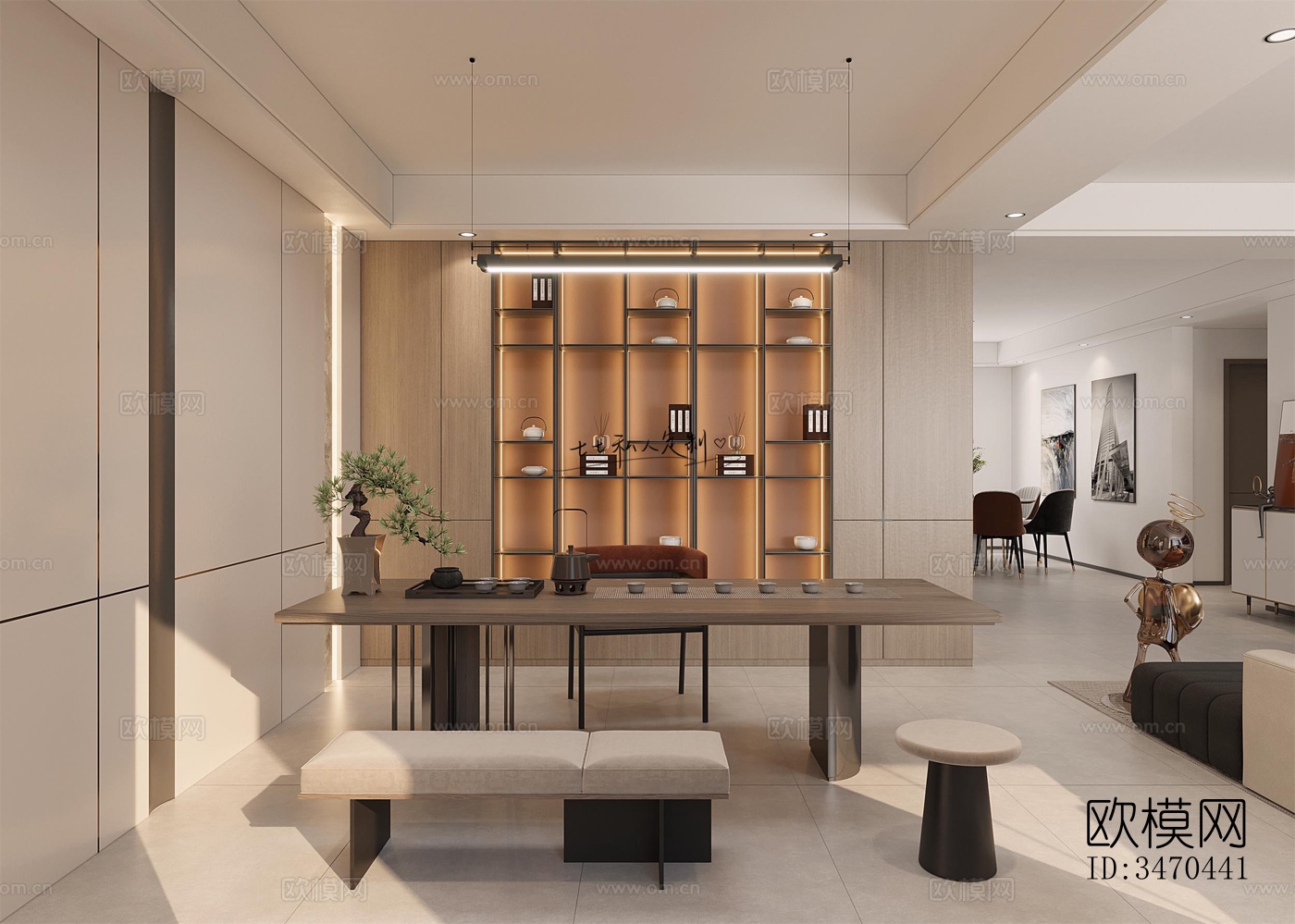 现代平层效果图下载（渲染图3）