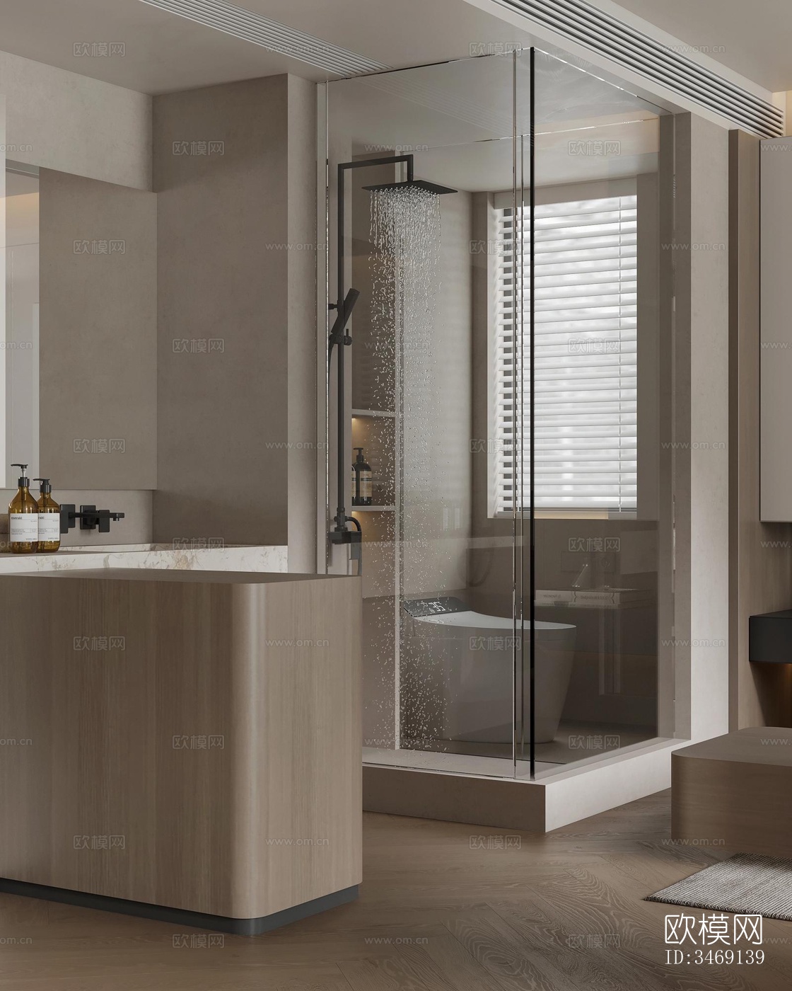 现代平层效果图下载（渲染图11）