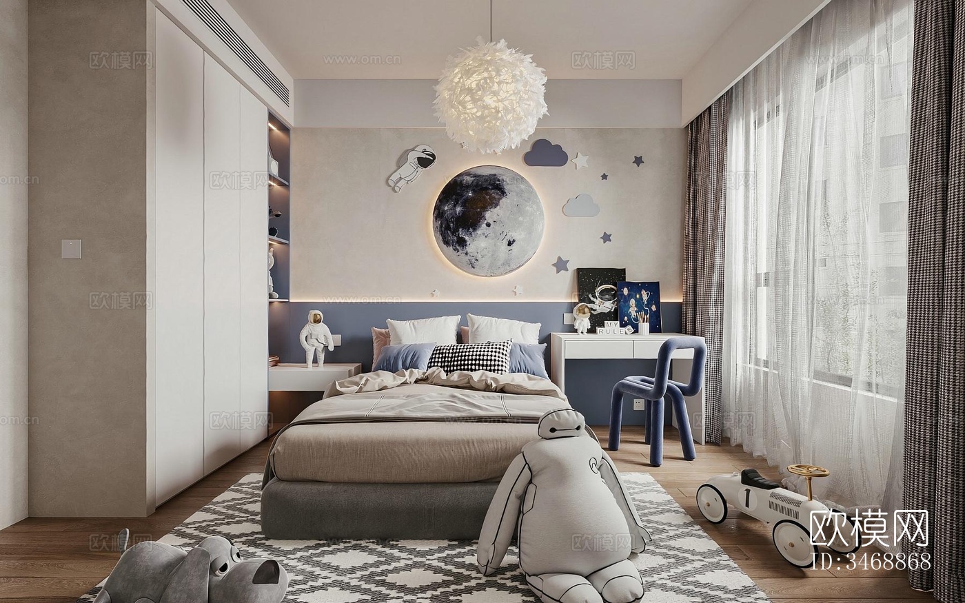 现代平层效果图下载（渲染图5）