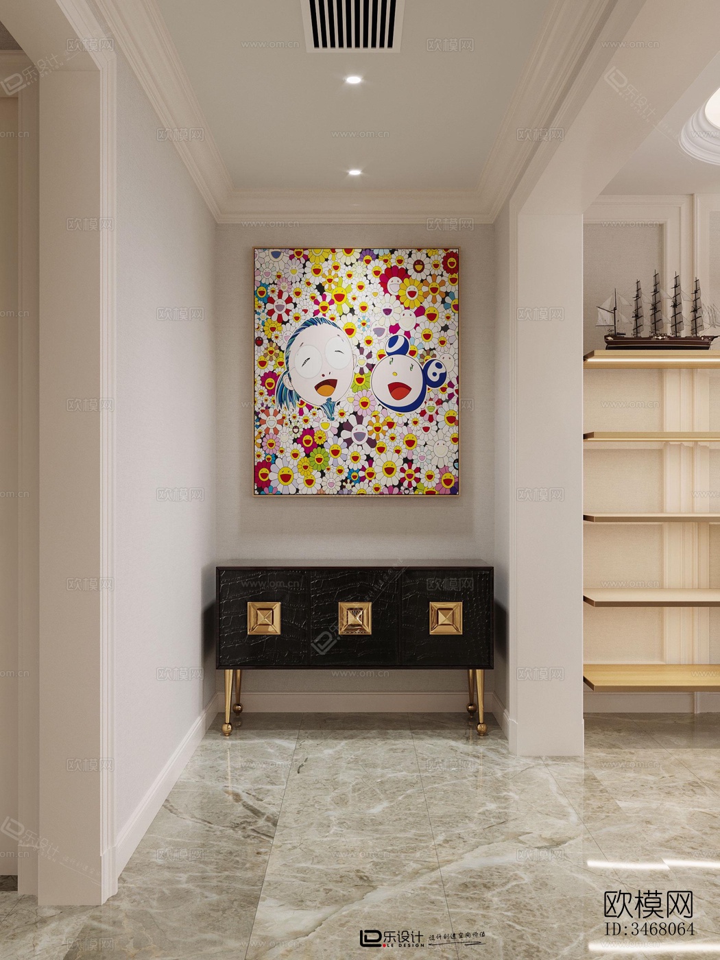 现代大平层效果图下载（渲染图17）