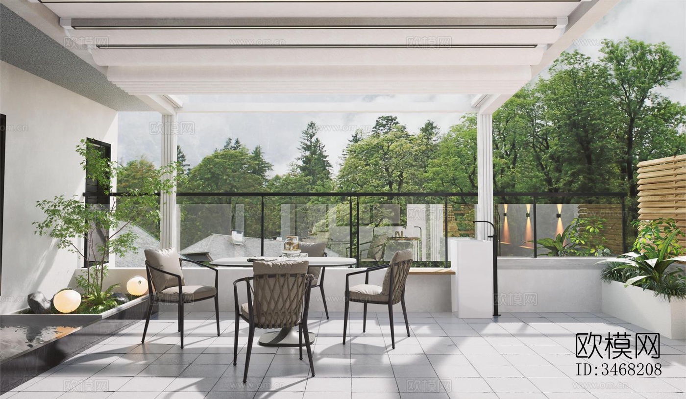 现代大平层效果图下载（渲染图13）