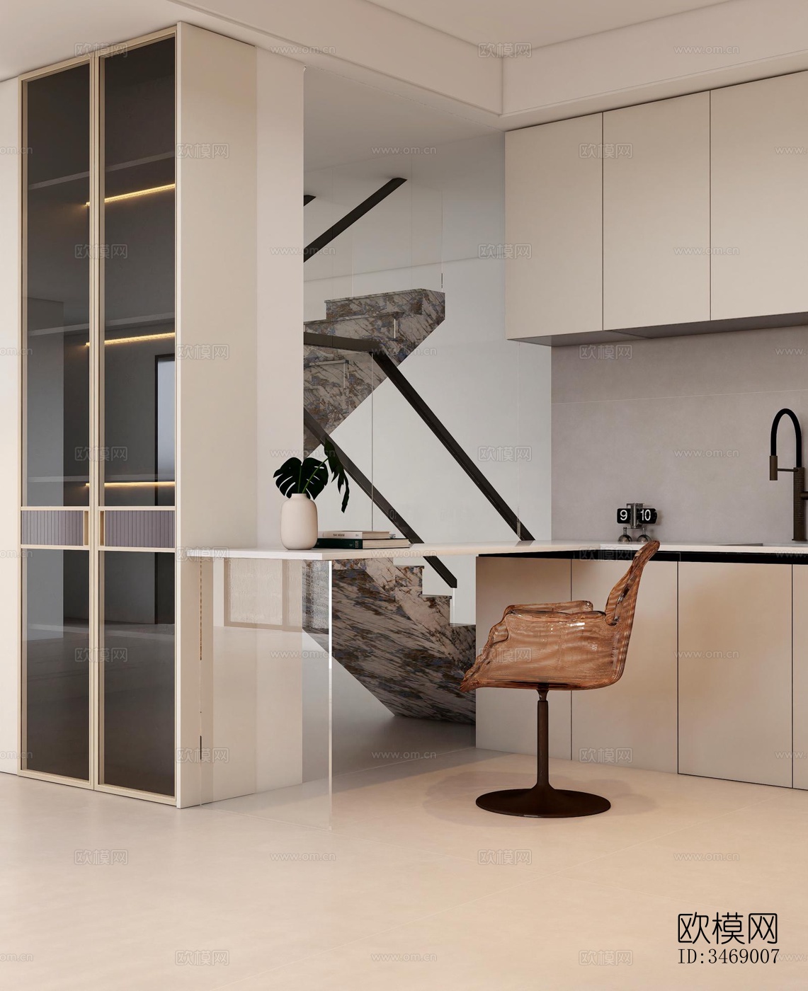 现代平层效果图下载（渲染图6）