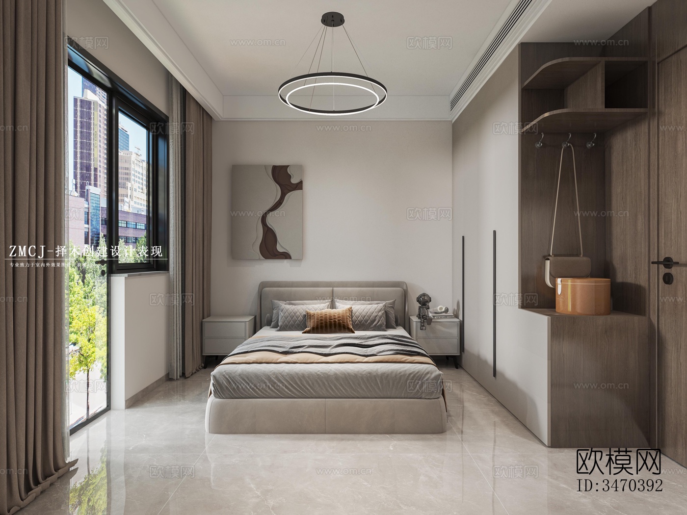 现代平层效果图下载（渲染图1）