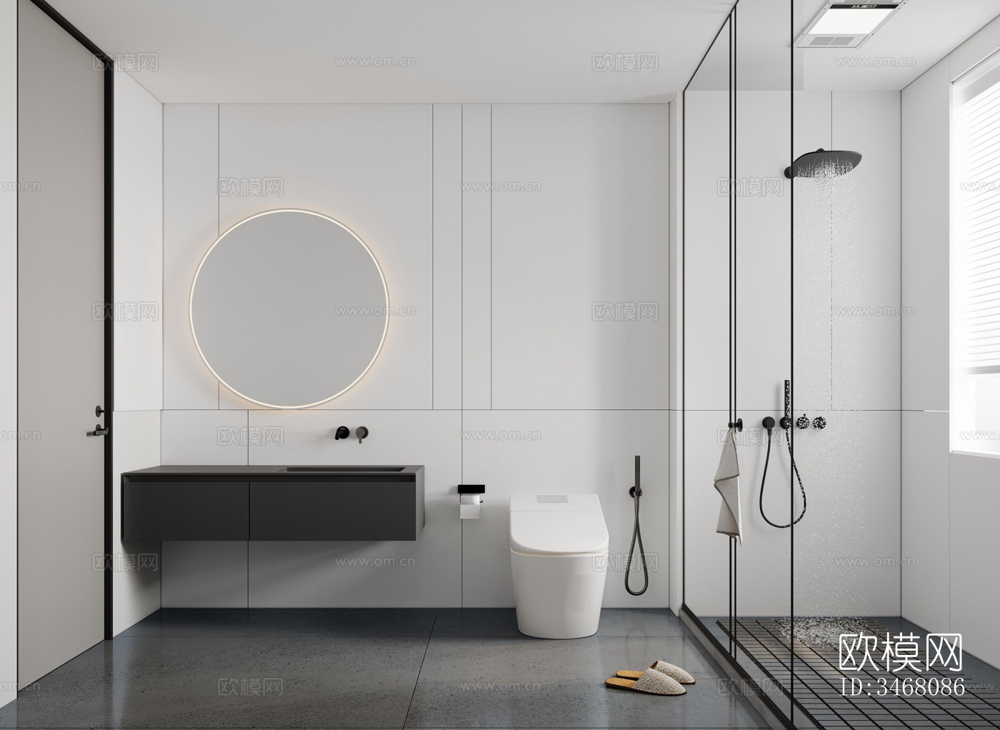 现代大平层效果图下载（渲染图7）