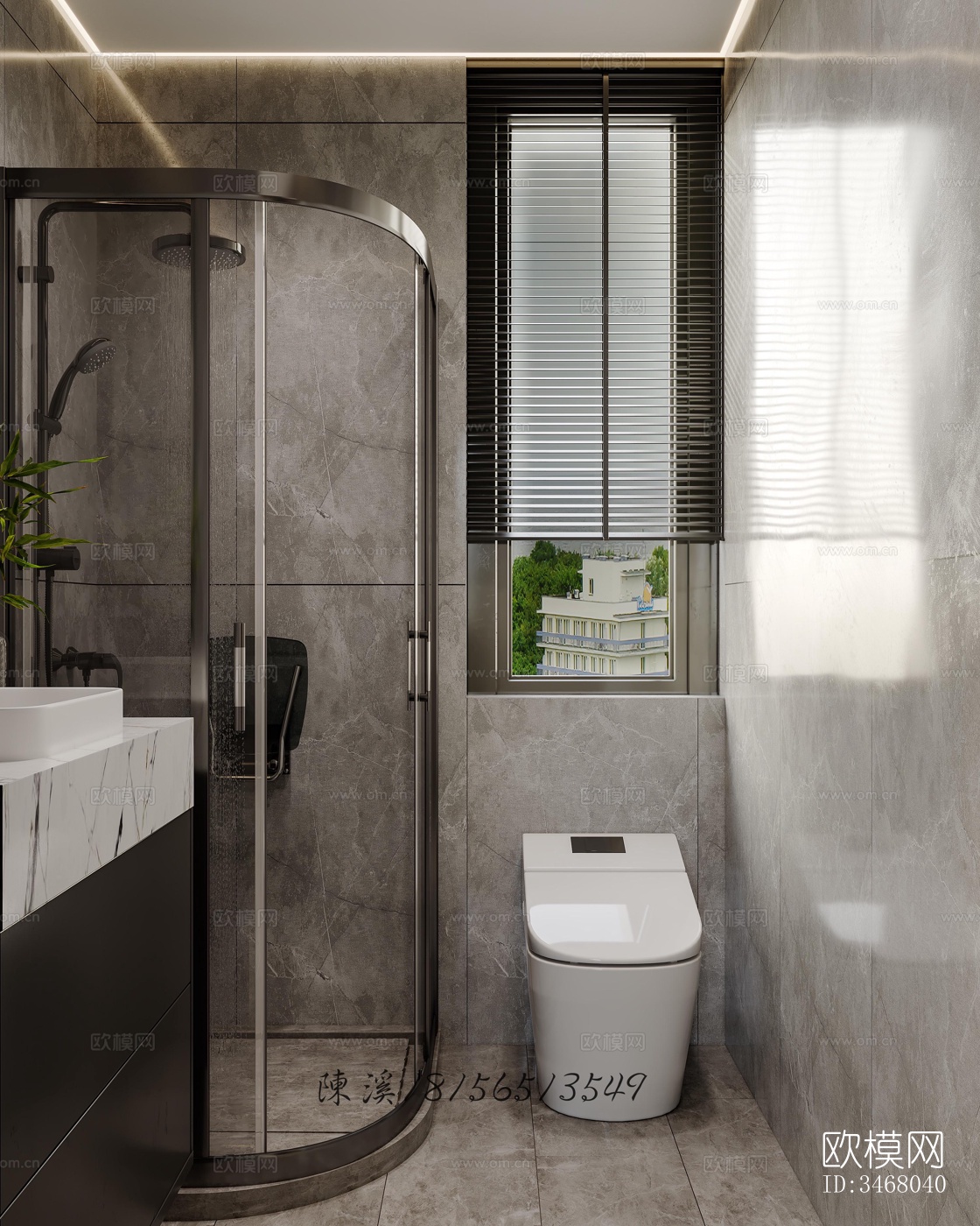 现代大平层效果图下载（渲染图10）