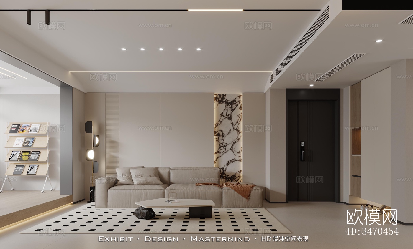 现代平层效果图下载（渲染图3）