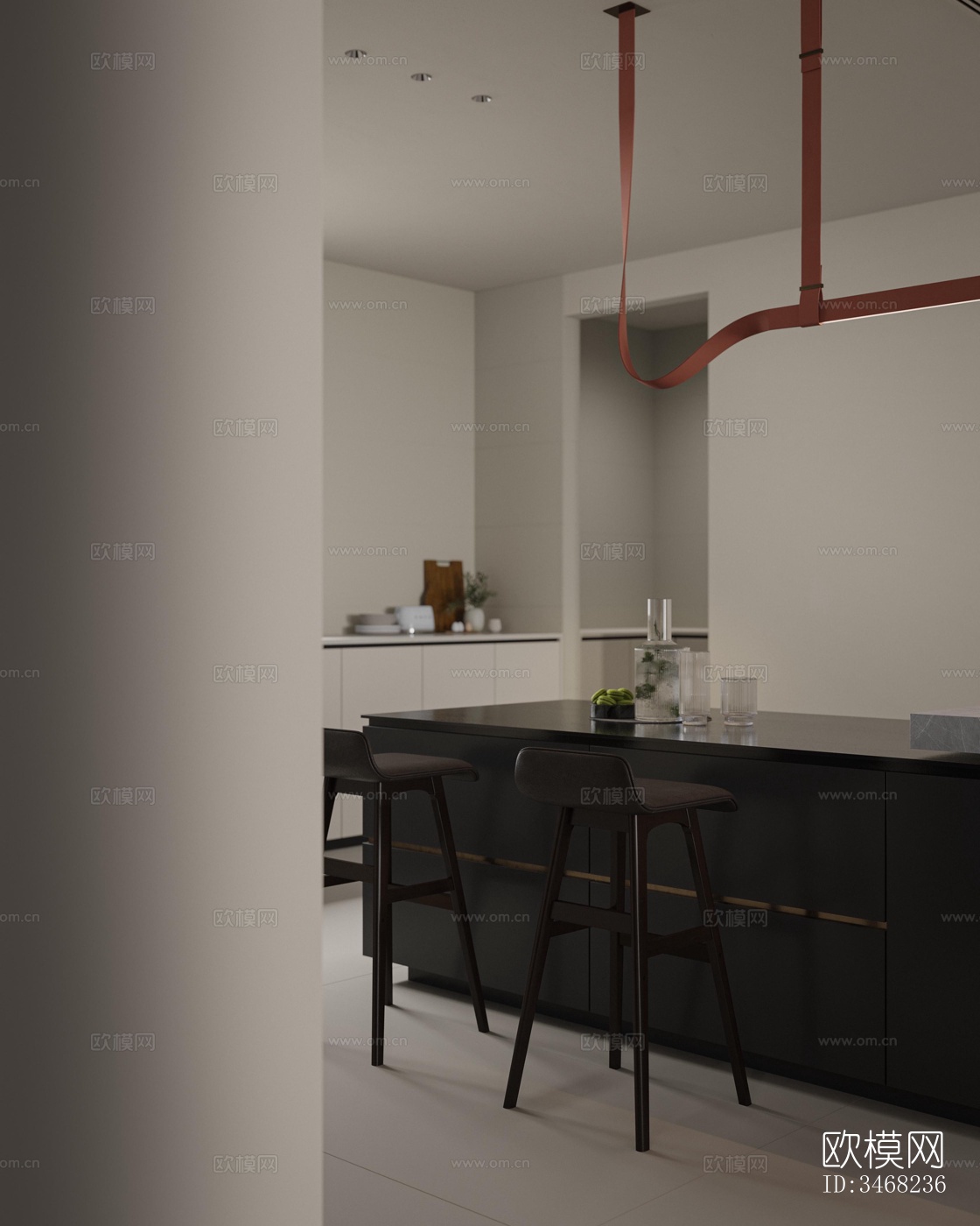 现代大平层效果图下载（渲染图14）