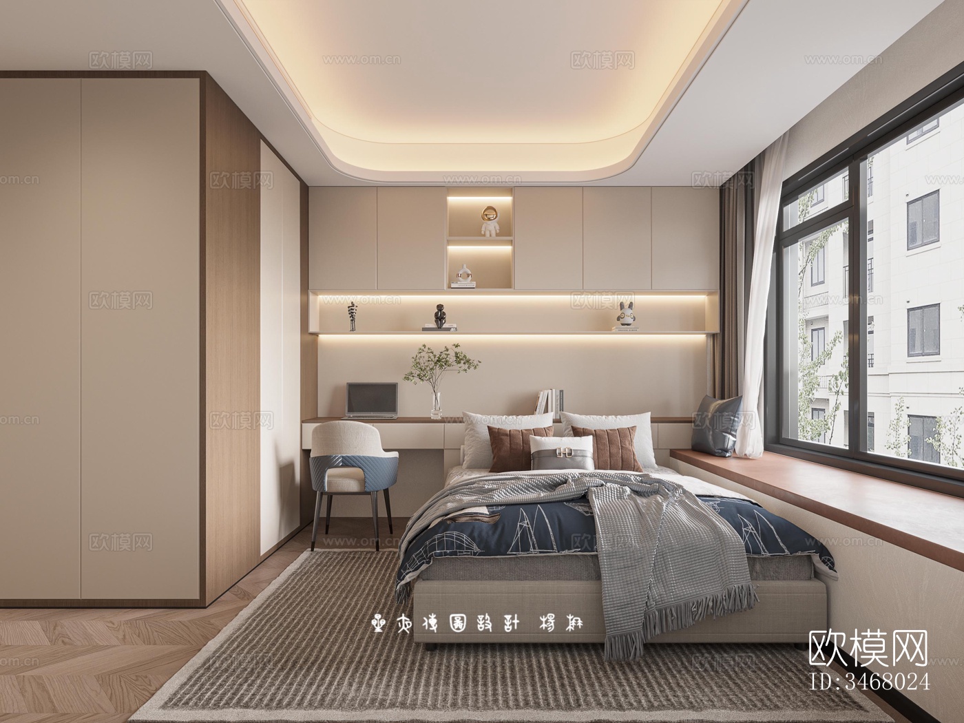 现代大平层效果图下载（渲染图5）