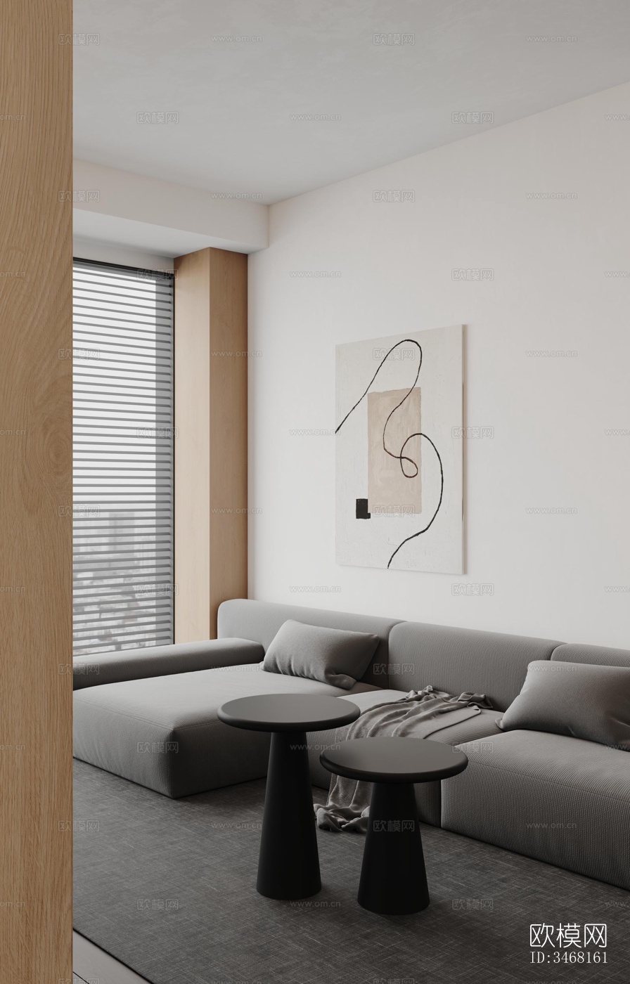 现代大平层效果图下载（渲染图12）