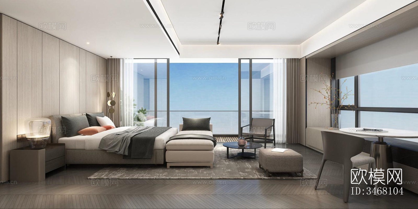 现代大平层效果图下载（渲染图7）