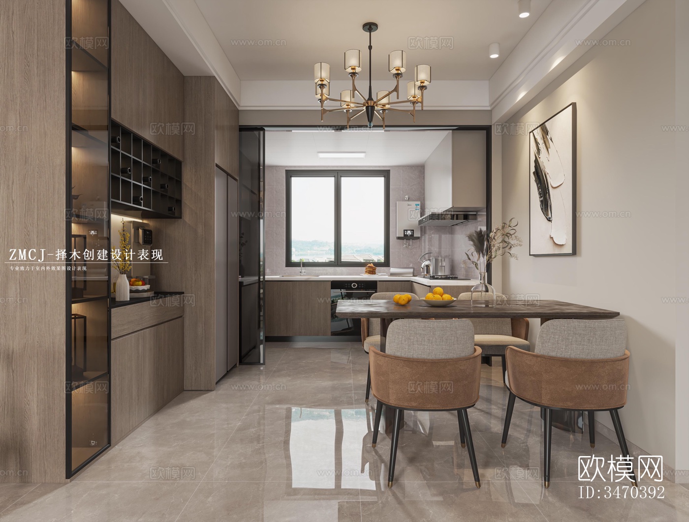 现代平层效果图下载（渲染图4）