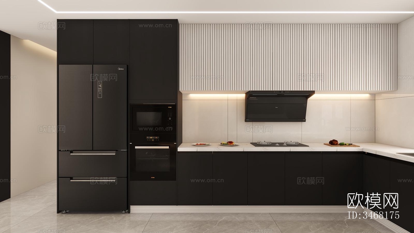 现代大平层效果图下载（渲染图5）