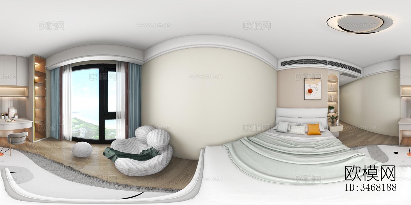 现代大平层效果图下载（渲染图5）