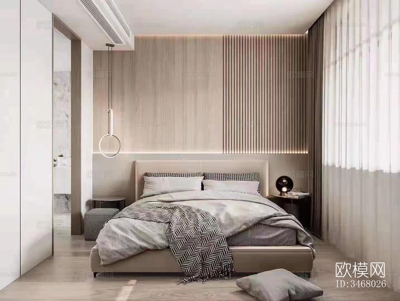 现代大平层效果图下载（渲染图10）