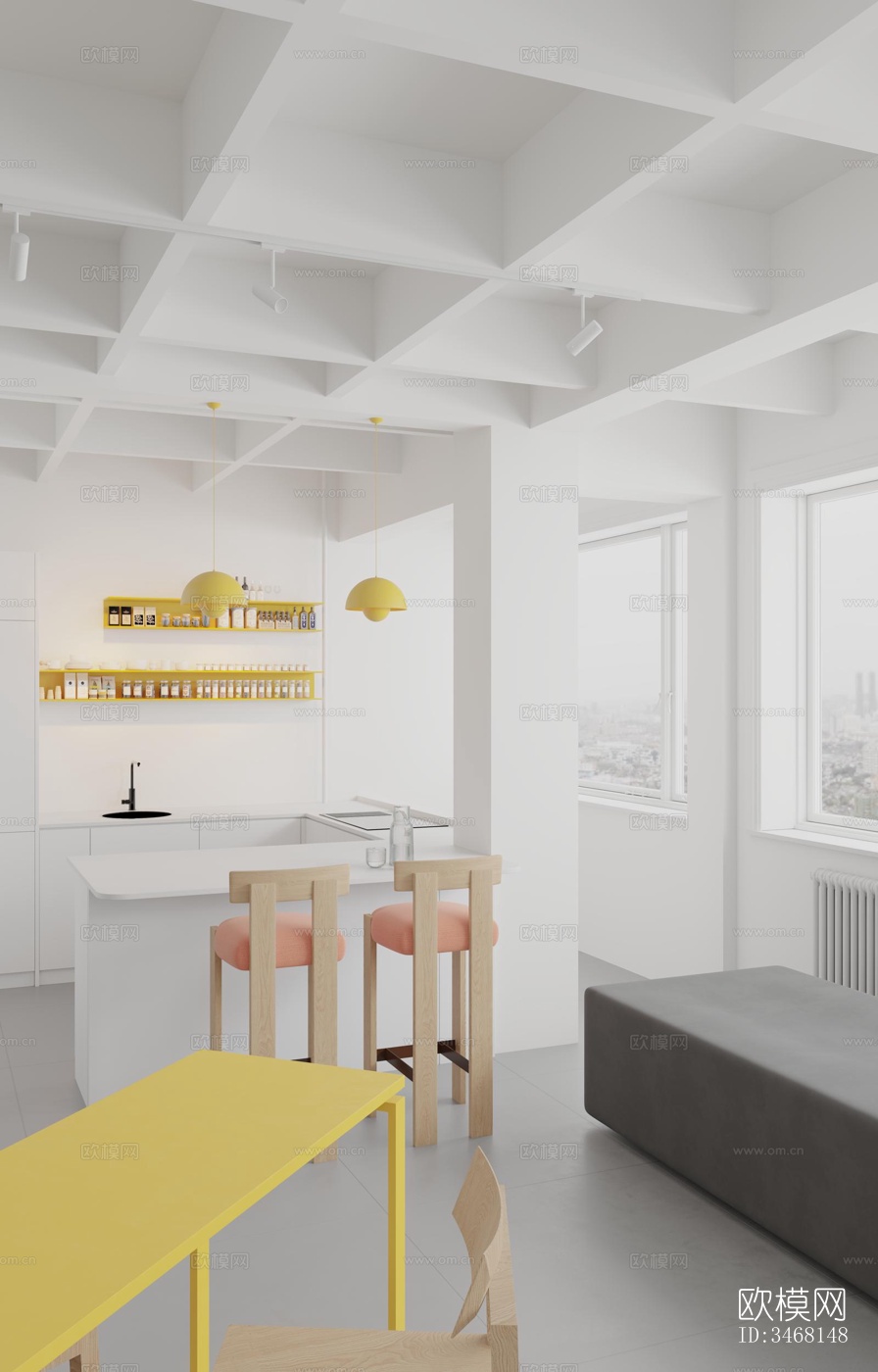 现代大平层效果图下载（渲染图4）