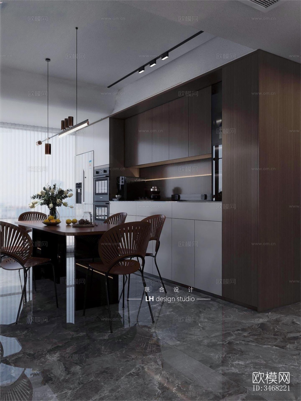 现代大平层效果图下载（渲染图5）